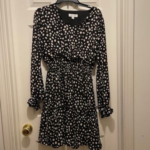 Black and white polka dot dress